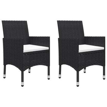 Set da Bistrot per Giardino 3 pz in Polyrattan e Acacia Nero - homemem39