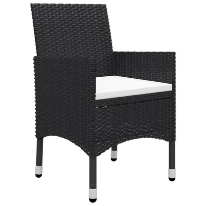 Set da Bistrot per Giardino 3 pz in Polyrattan e Acacia Nero - homemem39