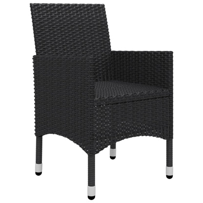 Set da Bistrot per Giardino 3 pz in Polyrattan e Acacia Nero - homemem39