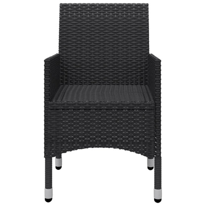 Set da Bistrot per Giardino 3 pz in Polyrattan e Acacia Nero - homemem39