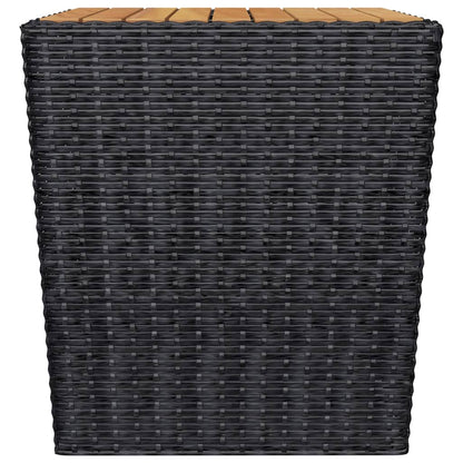 Set da Bistrot per Giardino 3 pz in Polyrattan e Acacia Nero - homemem39