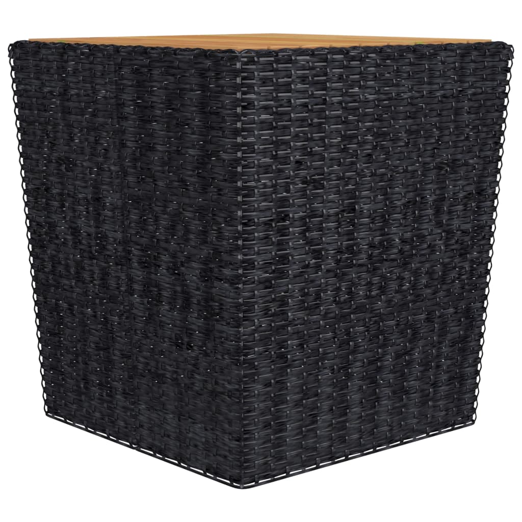 Set da Bistrot per Giardino 3 pz in Polyrattan e Acacia Nero - homemem39