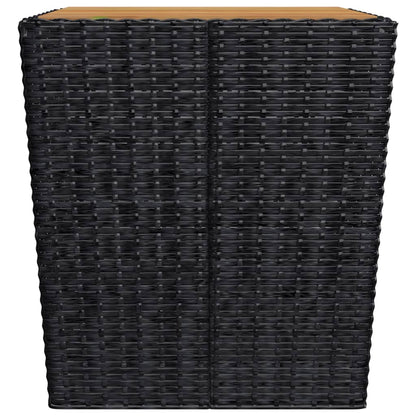 Set da Bistrot per Giardino 3 pz in Polyrattan e Acacia Nero - homemem39