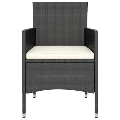 Set da Bistrot per Giardino 5pz Polyrattan Vetro Temperato Nero - homemem39