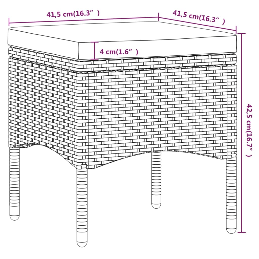 Set da Bistrot per Giardino 5pz Polyrattan Vetro Temperato Nero - homemem39