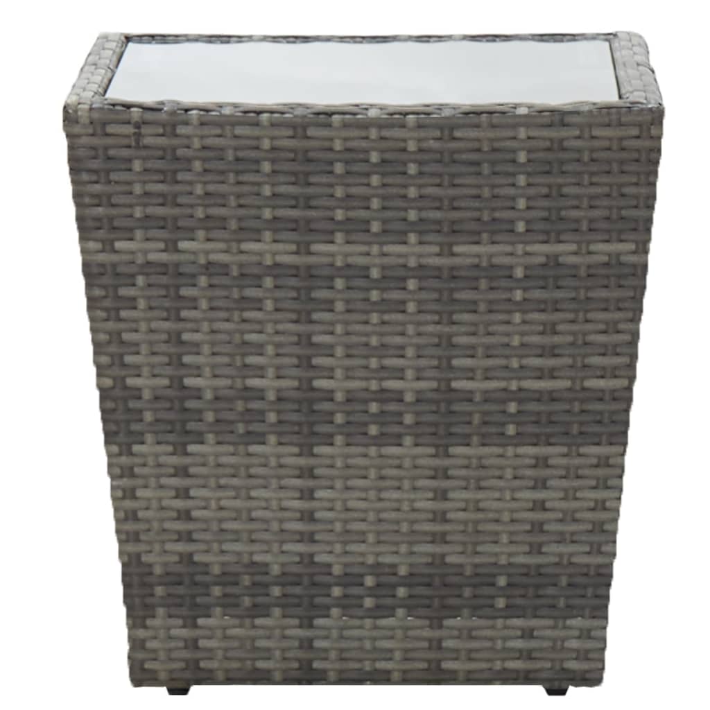 Set Bistrot da Giardino 5pz Polyrattan e Vetro Temperato Grigio - homemem39