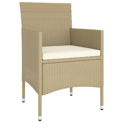 Set Bistrot da Giardino 5 pz Polyrattan e Vetro Temperato Beige - homemem39