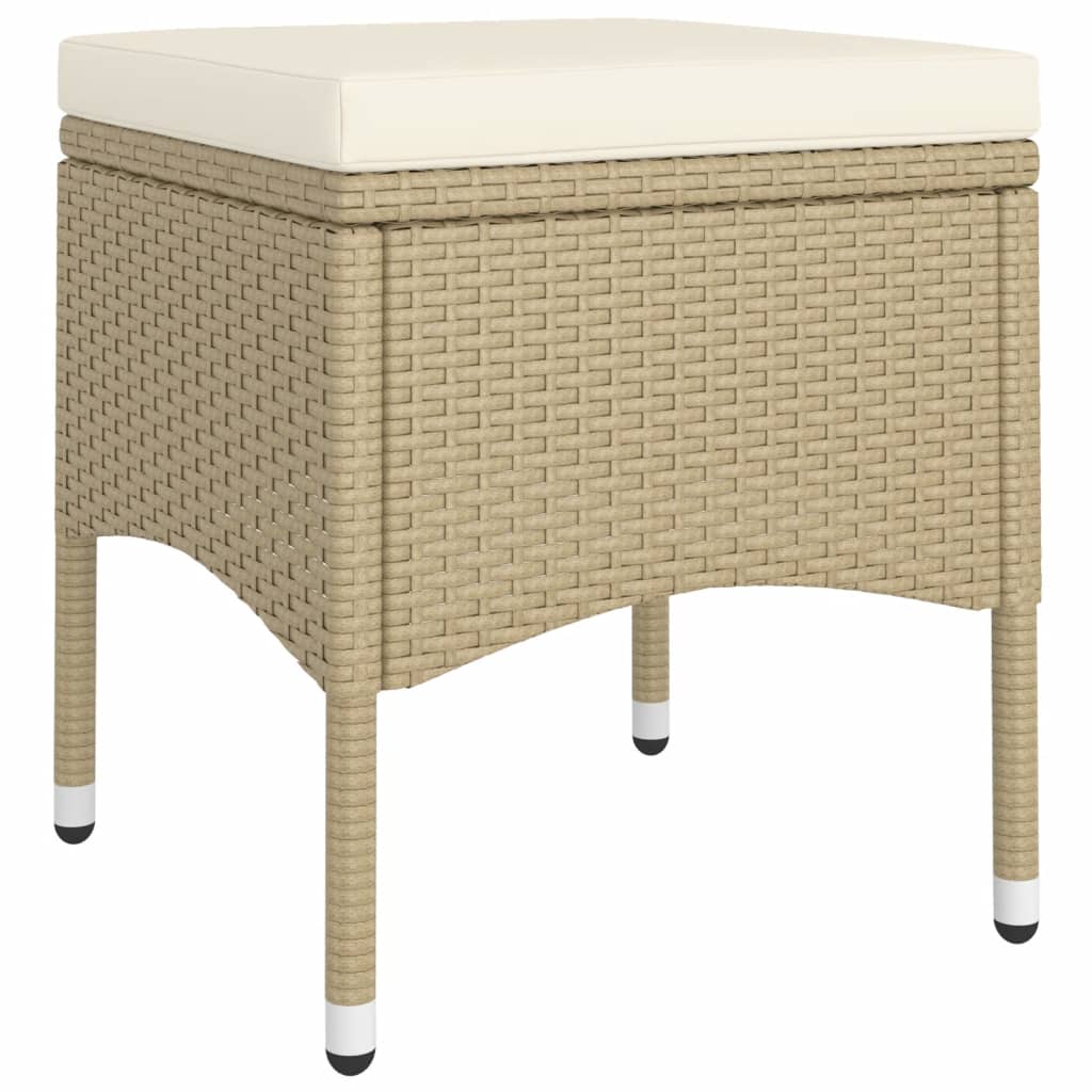 Set Bistrot da Giardino 5 pz Polyrattan e Vetro Temperato Beige - homemem39