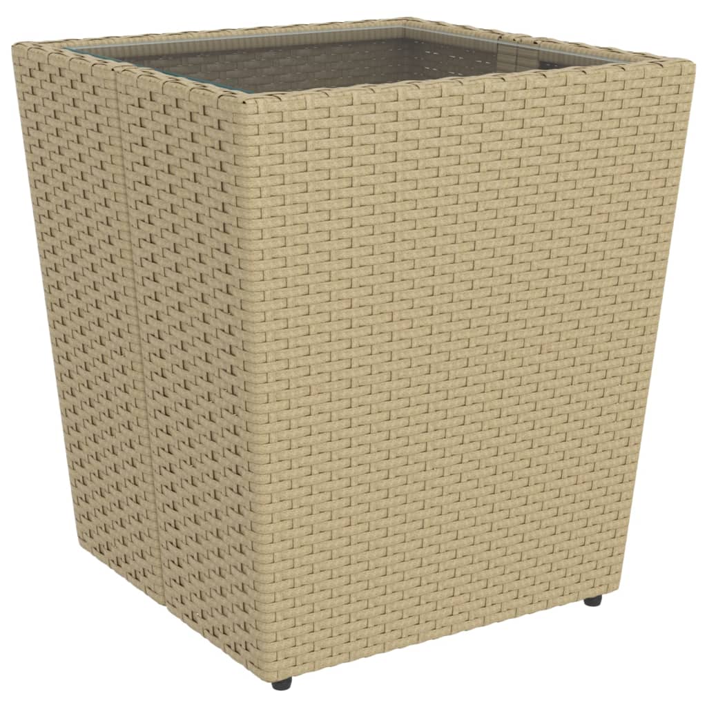 Set Bistrot da Giardino 5 pz Polyrattan e Vetro Temperato Beige - homemem39