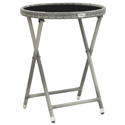 Set Bistrot Giardino 3 pz Polyrattan e Vetro Temperato Grigio - homemem39