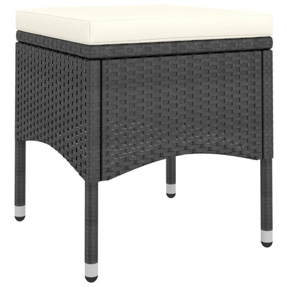 Set da Bistrot per Giardino 5pz Polyrattan Vetro Temperato Nero - homemem39