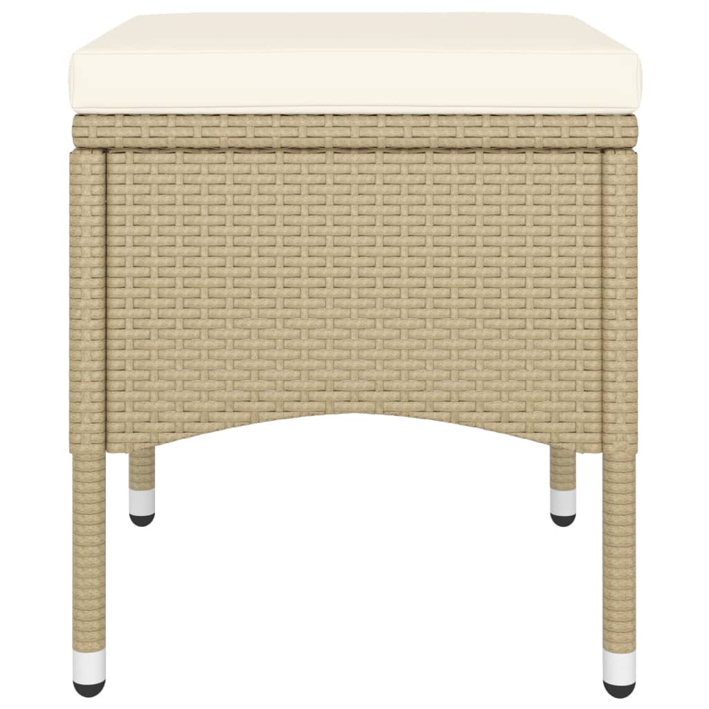 Set Bistrot da Giardino 5 pz Polyrattan e Vetro Temperato Beige - homemem39