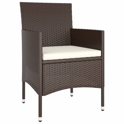 Set Bistrot Giardino 5 pz Polyrattan e Vetro Temperato Marrone - homemem39