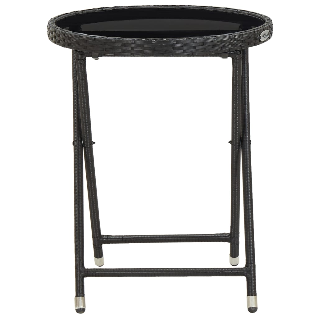 Set da Bistrot per Giardino 5pz Polyrattan Vetro Temperato Nero - homemem39