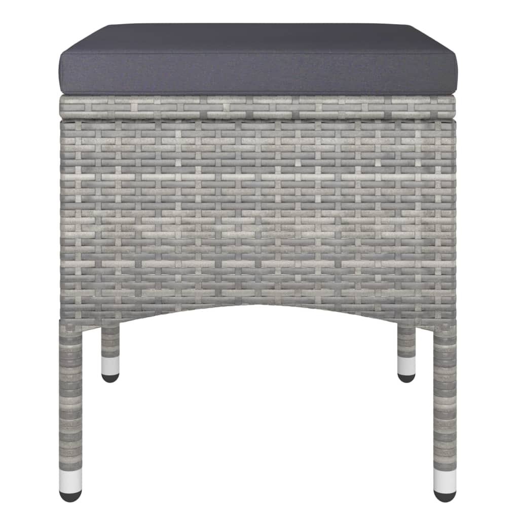 Set Bistrot da Giardino 5pz Polyrattan e Vetro Temperato Grigio - homemem39