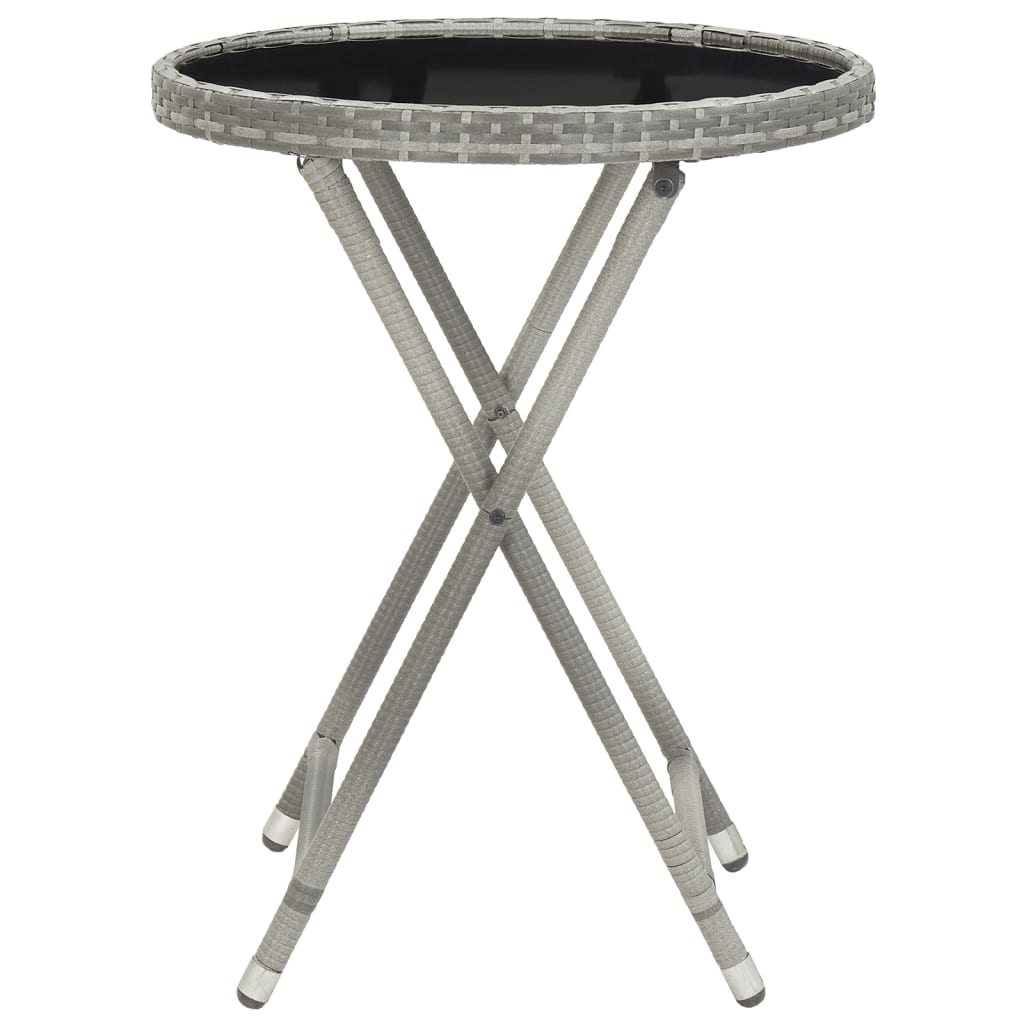 Set Bistrot da Giardino 5pz Polyrattan e Vetro Temperato Grigio - homemem39