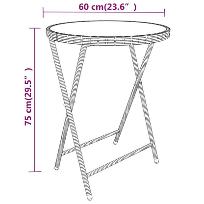 Set Bistrot da Giardino 5pz Polyrattan e Vetro Temperato Grigio - homemem39