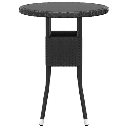 Set da Pranzo per Giardino 3 pz in Polyrattan Nero - homemem39