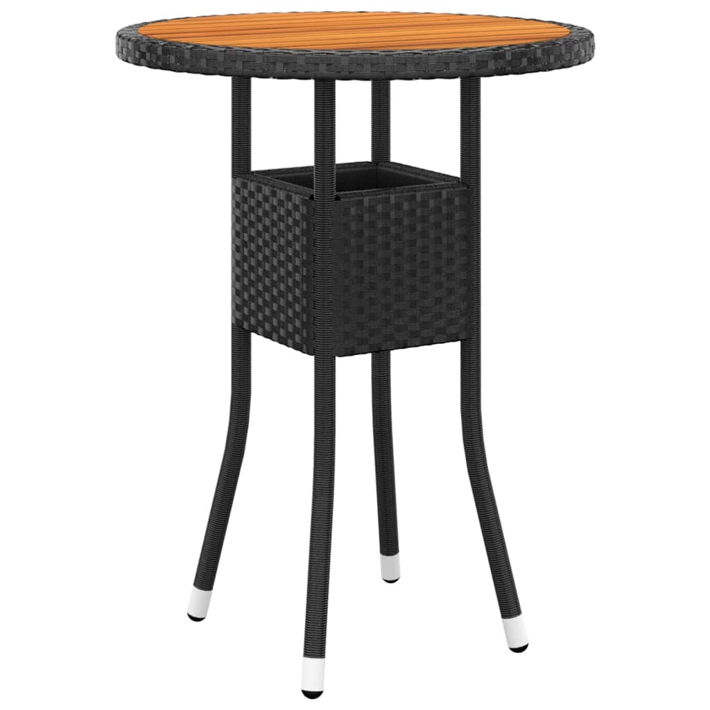 Set da Pranzo per Giardino 3 pz in Polyrattan Nero - homemem39