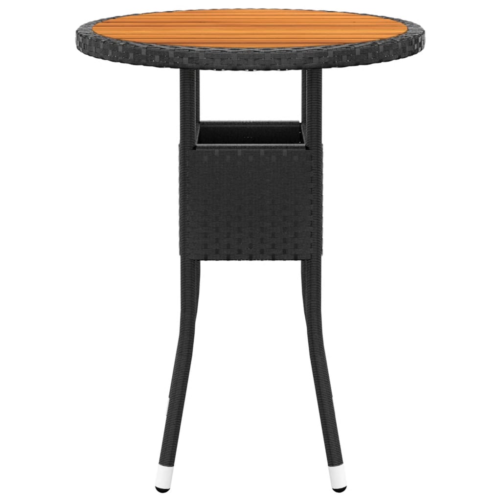 Set da Pranzo per Giardino 3 pz in Polyrattan Nero - homemem39