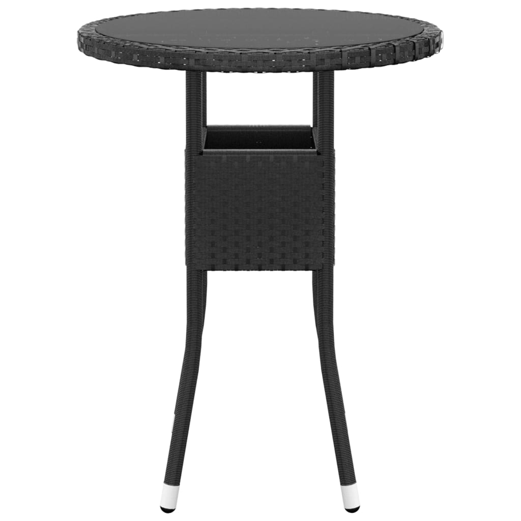 Set da Pranzo per Giardino 3 pz in Polyrattan Nero - homemem39