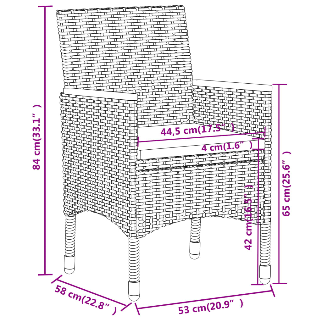 Set Divani da Giardino 5 pz in Polyrattan Nero - homemem39