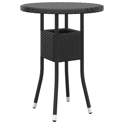 Set da Bistrot per Giardino 3 pz in Polyrattan Nero - homemem39