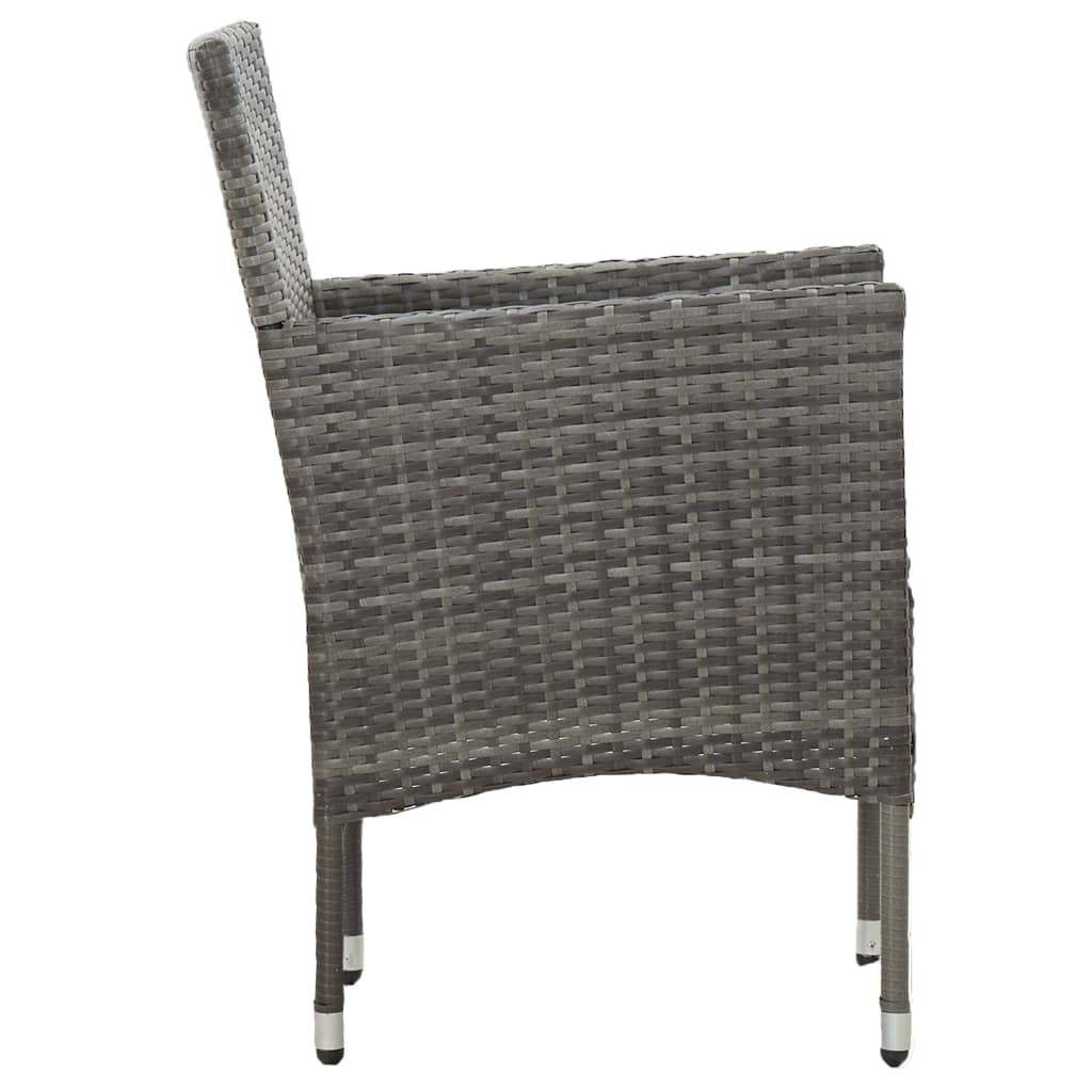 Set da Pranzo per Giardino 11 pz in Polyrattan Grigio - homemem39