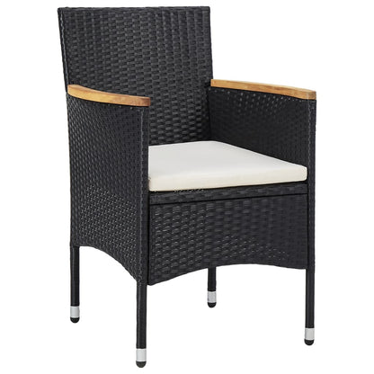 Set da Pranzo per Giardino 11 pz in Polyrattan Nero - homemem39