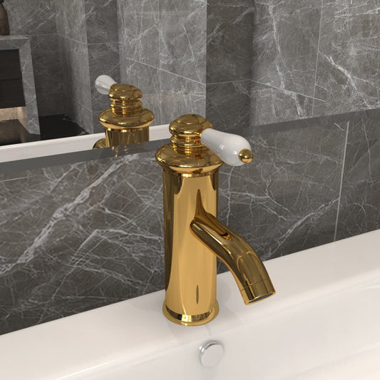 Rubinetto per Lavabo del Bagno Oro 130x180 mm - homemem39