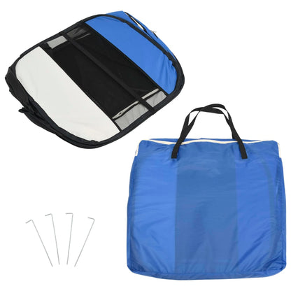 Box per Cani Pieghevole con Borsa Trasporto Blu 145x145x61 cm - homemem39