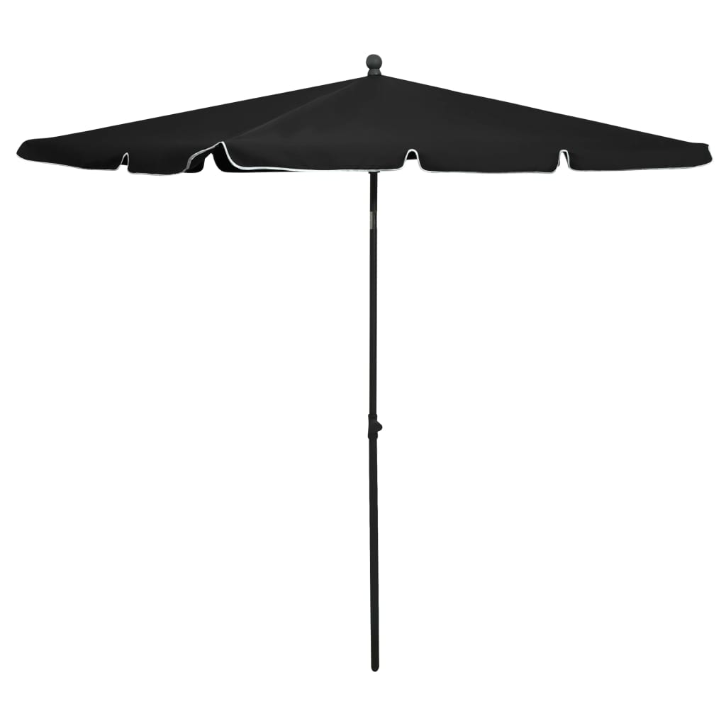 Ombrellone da Giardino con Palo 210x140 cm Nero - homemem39