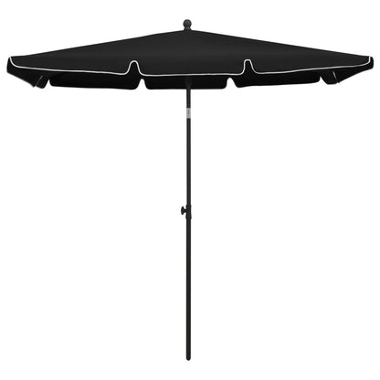 Ombrellone da Giardino con Palo 210x140 cm Nero - homemem39