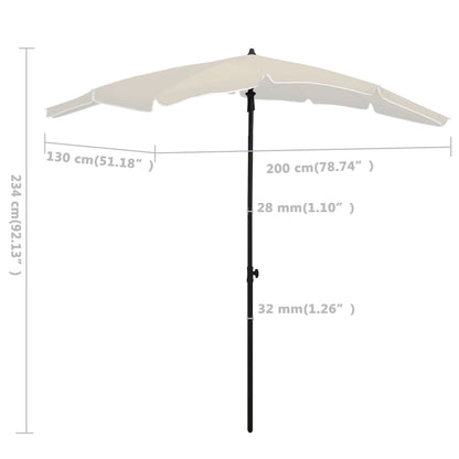 Ombrellone da Giardino con Palo 200x130 cm Sabbia - homemem39