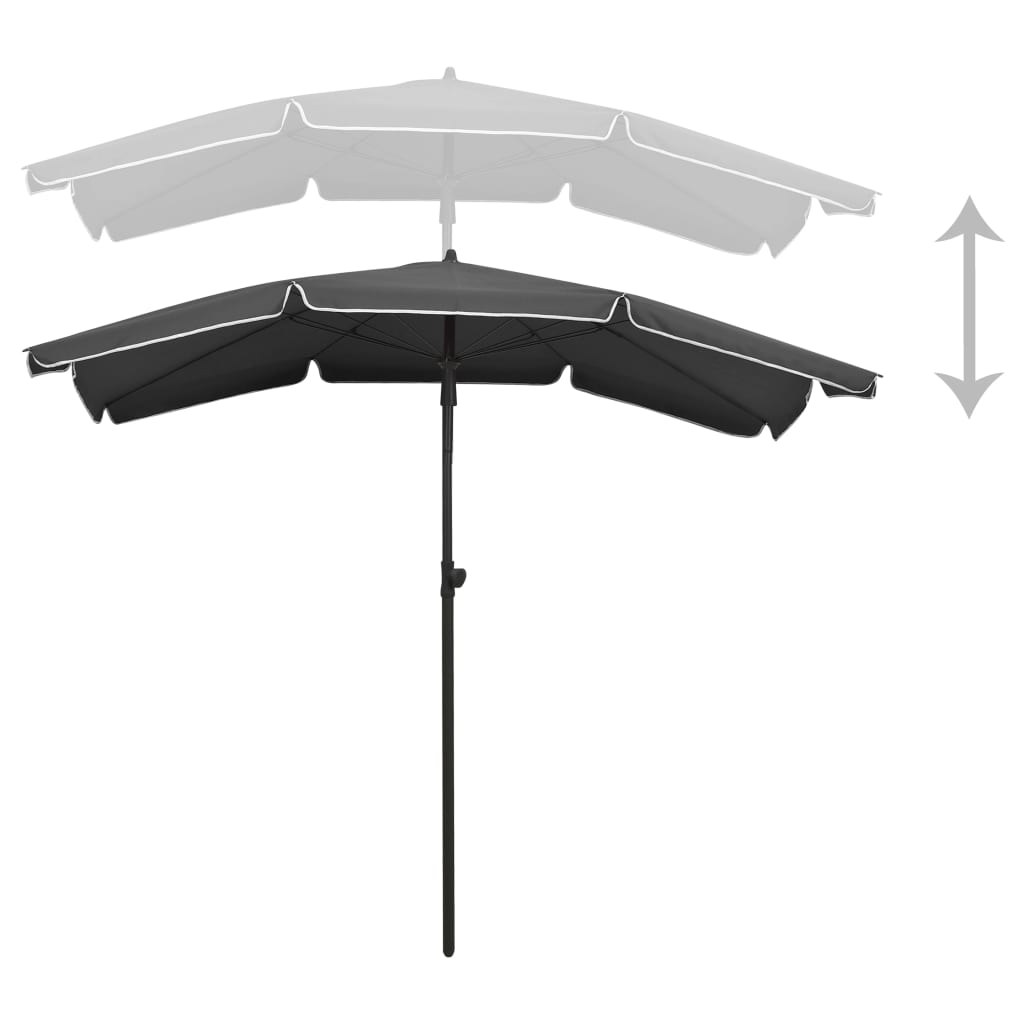 Ombrellone da Giardino con Palo 200x130 cm Antracite - homemem39