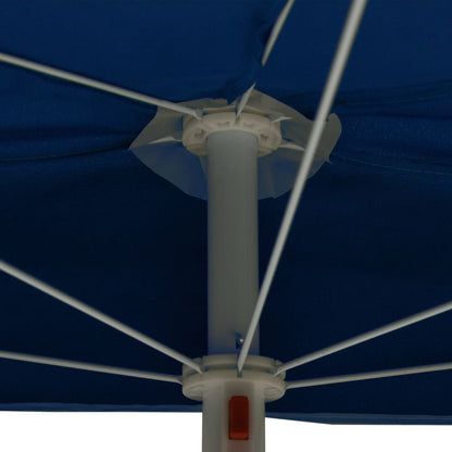 Ombrellone Semicircolare da Giardino con Palo 180x90 cm Azzurro - homemem39
