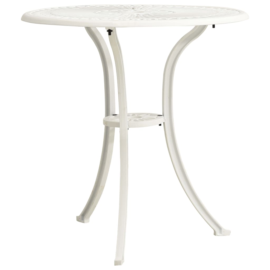 Tavolo da Giardino Bianco 62x62x65 cm in Alluminio Pressofuso - homemem39