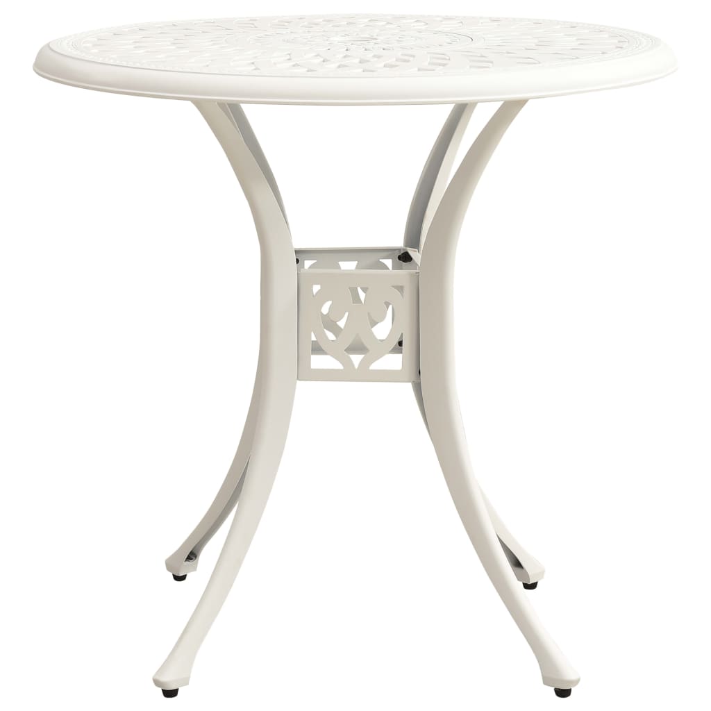 Tavolo da Giardino Bianco 78x78x72 cm in Alluminio Pressofuso - homemem39