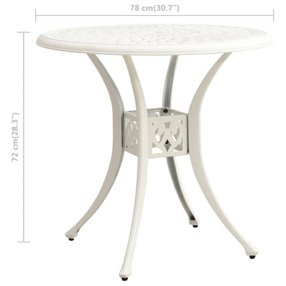Tavolo da Giardino Bianco 78x78x72 cm in Alluminio Pressofuso - homemem39
