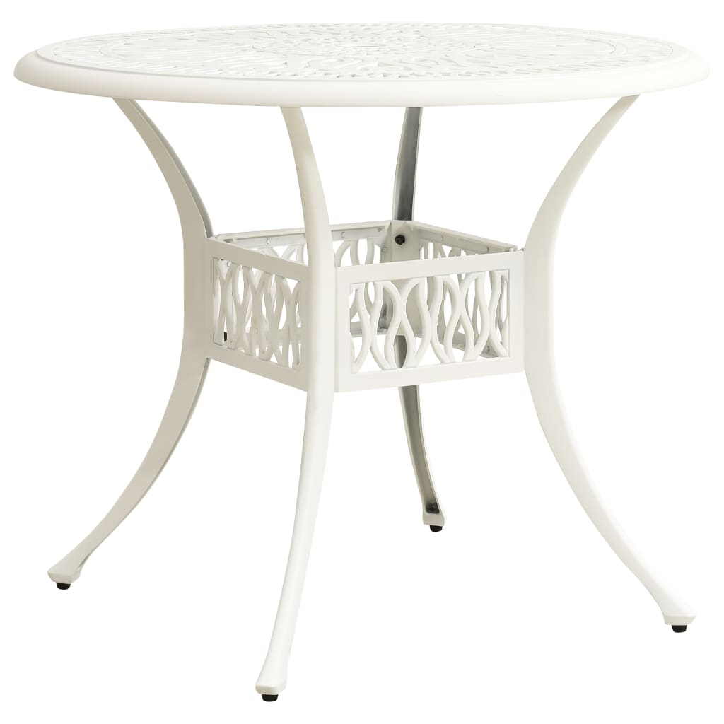Tavolo da Giardino Bianco 90x90x74 cm in Alluminio Pressofuso - homemem39