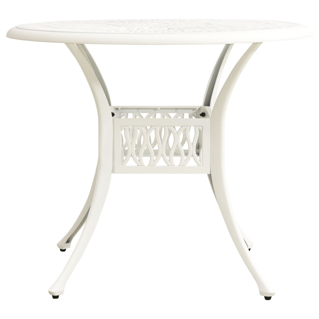 Tavolo da Giardino Bianco 90x90x74 cm in Alluminio Pressofuso - homemem39