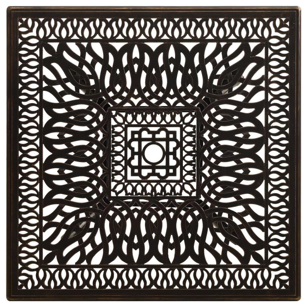 Tavolo da Giardino Bronzo 90x90x73 cm in Alluminio Pressofuso - homemem39