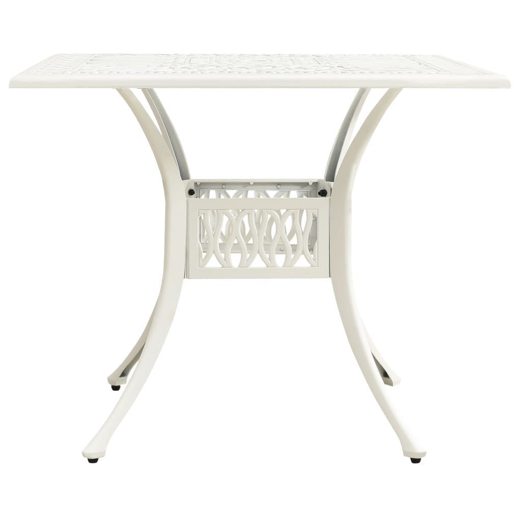 Tavolo da Giardino Bianco 90x90x73 cm in Alluminio Pressofuso - homemem39
