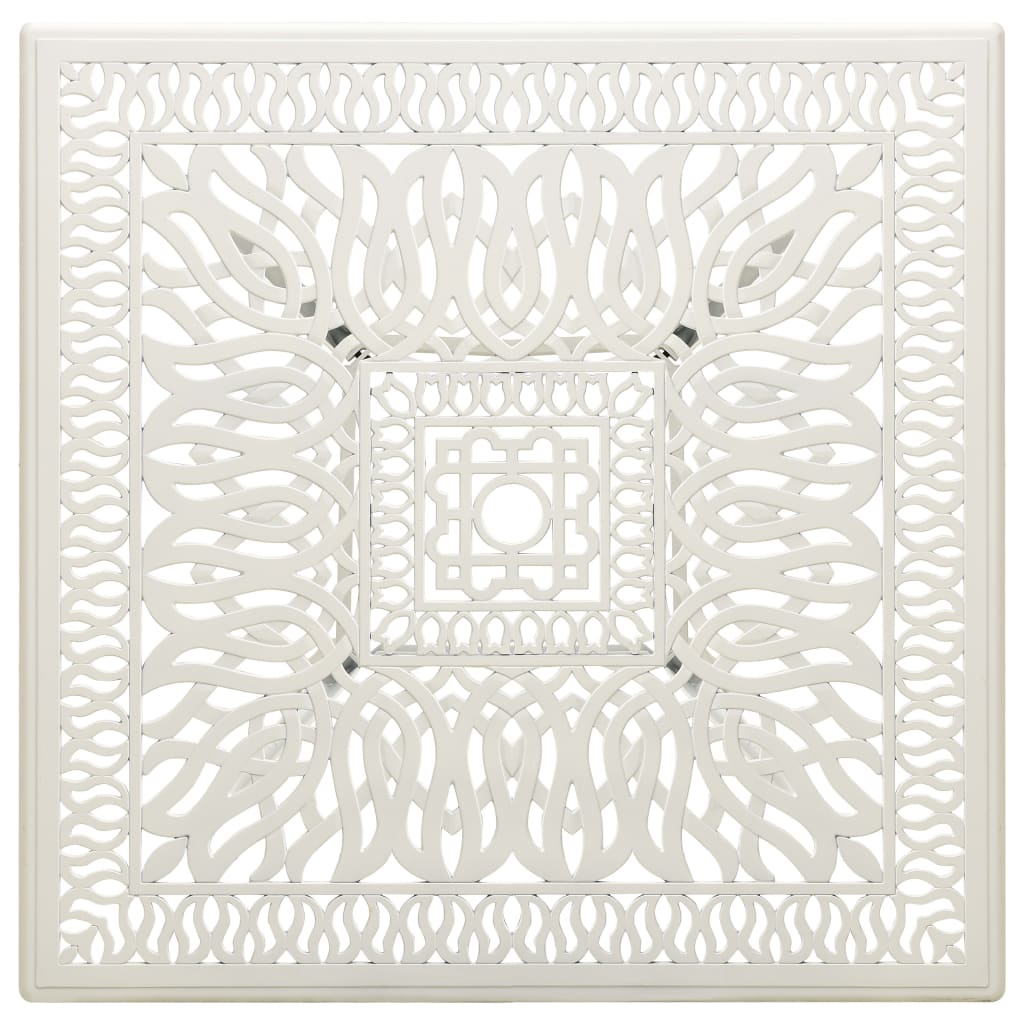 Tavolo da Giardino Bianco 90x90x73 cm in Alluminio Pressofuso - homemem39