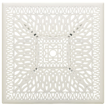 Tavolo da Giardino Bianco 90x90x73 cm in Alluminio Pressofuso - homemem39