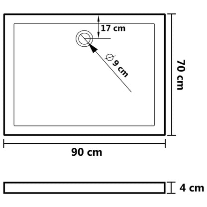 Piatto Doccia in ABS Rettangolare 70x90 cm - homemem39