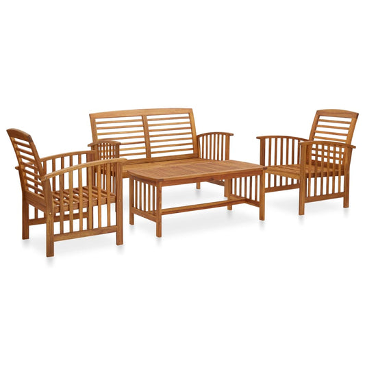 Set Divani da Giardino 4 pz in Legno Massello di Acacia - homemem39