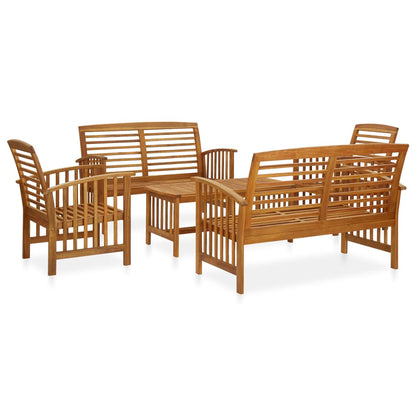 Set Divani da Giardino 5 pz in Legno Massello di Acacia - homemem39