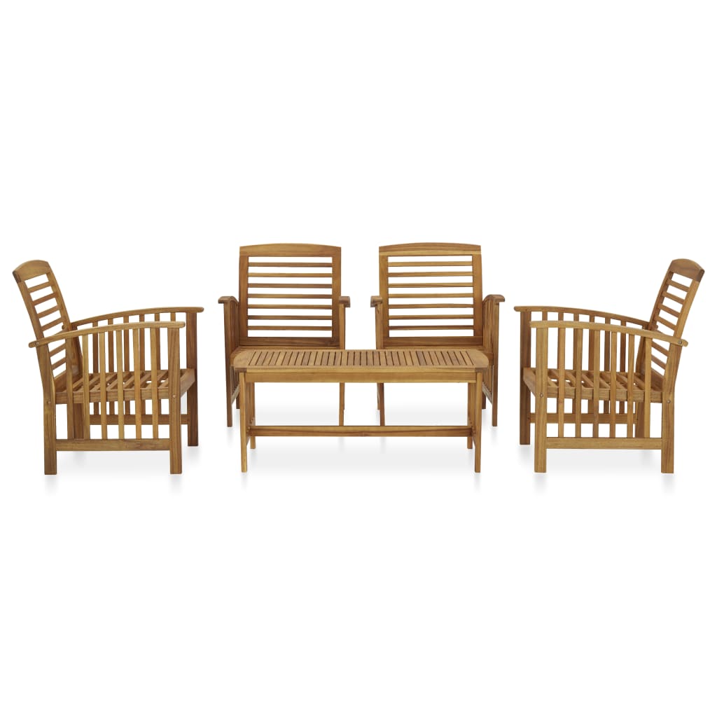 Set Divani da Giardino 5 pz in Legno Massello di Acacia - homemem39