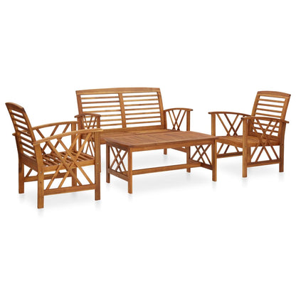 Set Divani da Giardino 4 pz in Legno Massello di Acacia - homemem39